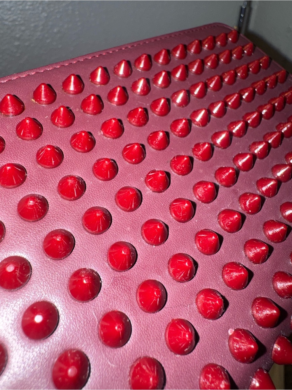 Christian Louboutin "Panettone" long zip-around wallet calf skin leather. Euc - Picture 2 of 16
